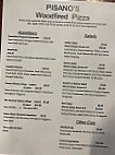 Pisanos Woodfired Pizza menu