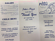 Jake's Pizza menu