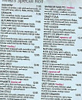 Reiki Sushi Asian Bistro menu