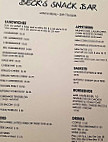 Beck's Snack menu