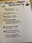 Familia Y Amigos menu