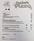 Gabe's Pizza menu