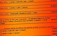 Bistrot du fort menu