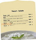 Le Prince Indien menu