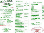 Michael's Pizza menu