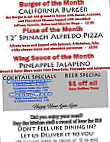 Lg’s Pizzeria And Pub menu