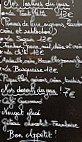 Le Bistrot des Vignes menu