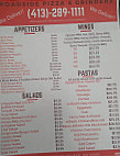 Roadside Pizza Grinders menu