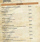 Monsieur Georges menu