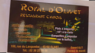 Royal D'olivet menu