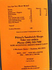 Primo's Sandwich Shops menu