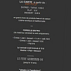 Le Bistroquet menu