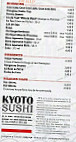 Kyoto Sushi menu