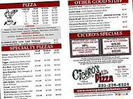 Cicero's Pizza Parlor menu