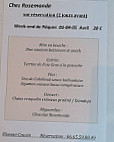 Chez Rosemonde menu