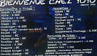 Chez Ozgur menu