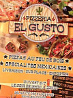 Pizzeria El Gusto menu