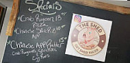 The Shed menu