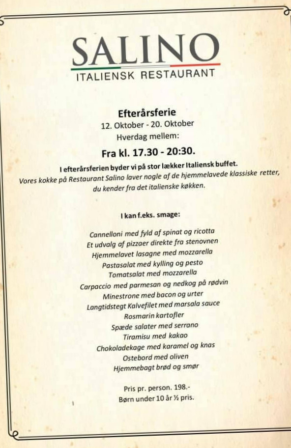 Salino Menu