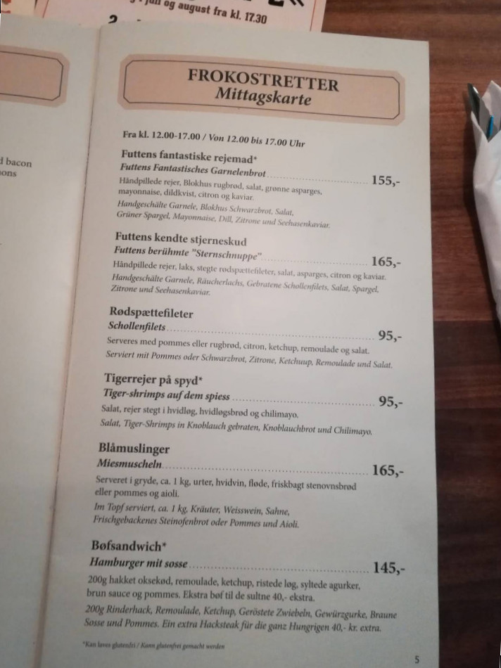 Futten Menu