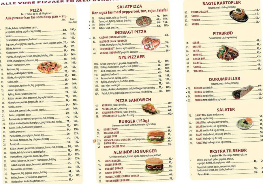 Latini Pizza Svinninge Menu