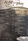 L'art-Tisan menu