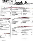 Tavern menu