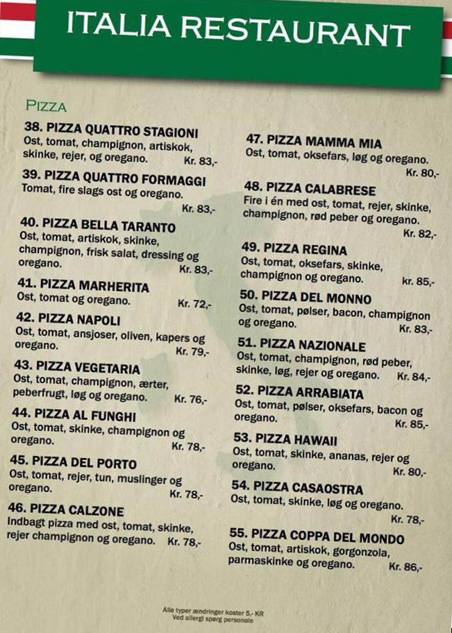 Italia Menu