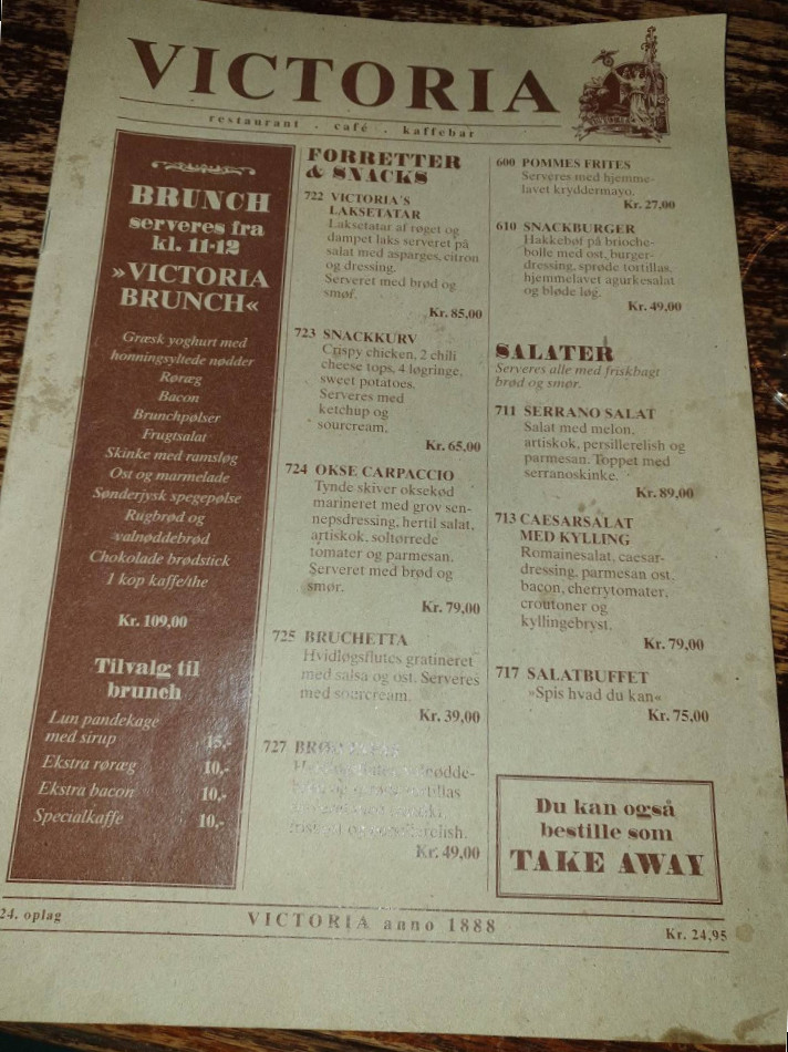 Café Victoria Tønder Aps Menu