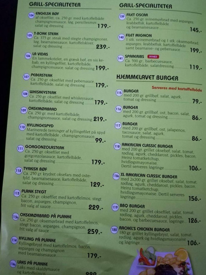 La Vidas Menu