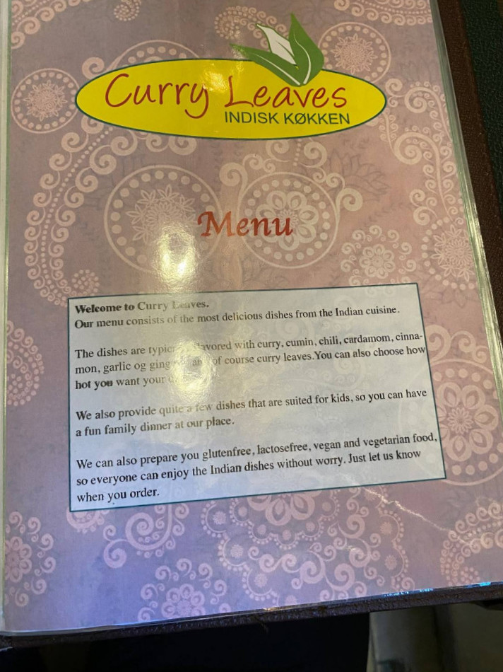Curry Leaves Menu