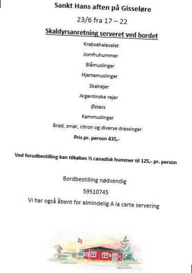 Gisseløre Menu