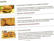 Tim Hortons menu