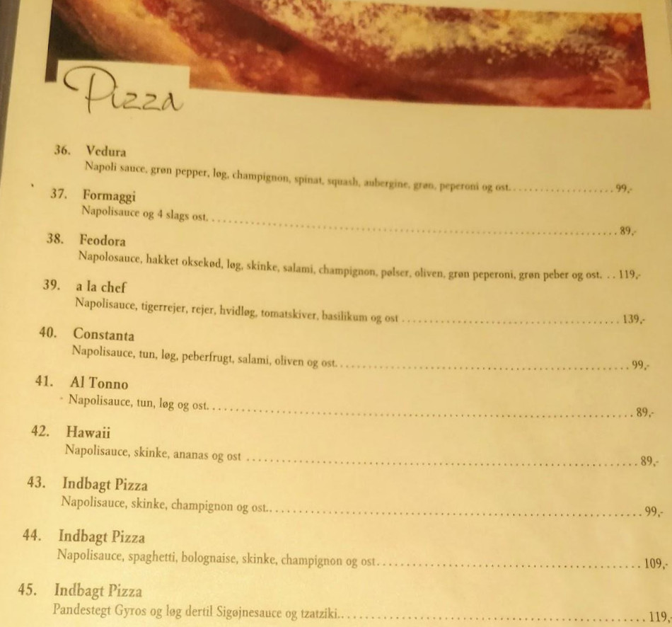 Cafeodora Menu