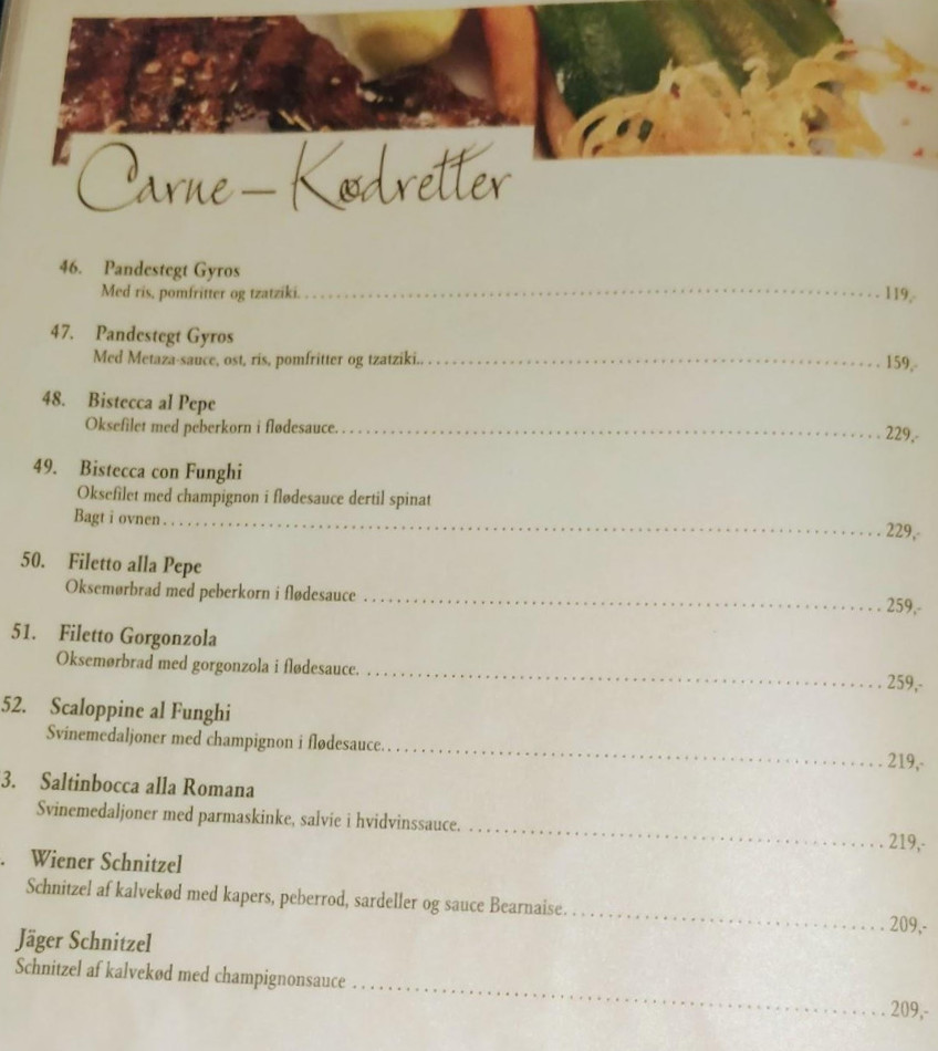 Cafeodora Menu