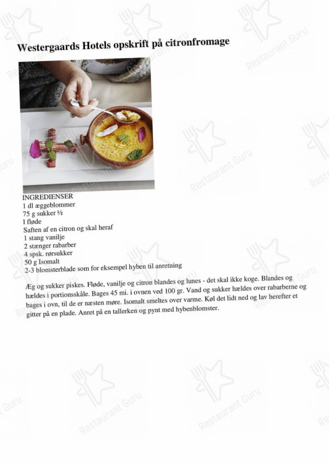 Westergaards Menu