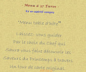 Auberge Saint Vincent menu