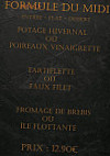 L'attablée menu