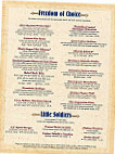 The Yankee Rebel Tavern menu