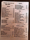 San Jose menu