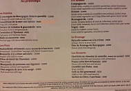 La Boheme menu