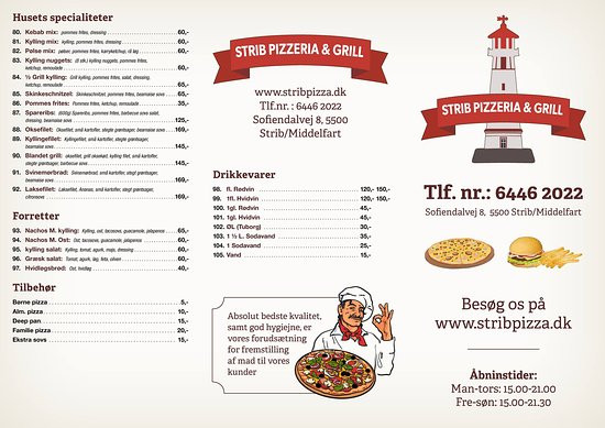 Pizzeria Og Grill Strib Menu