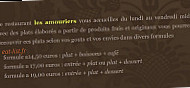 Les Amouriers menu