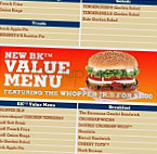 Burger King menu