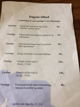 Friends Menu