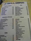 El Sombrero menu