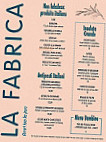 La Fabrica menu