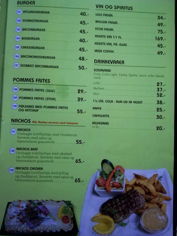 La Vidas Menu