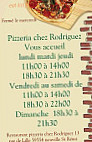 Pizzéria Rodriguez menu