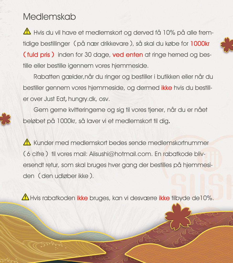 Aii Sushi Menu